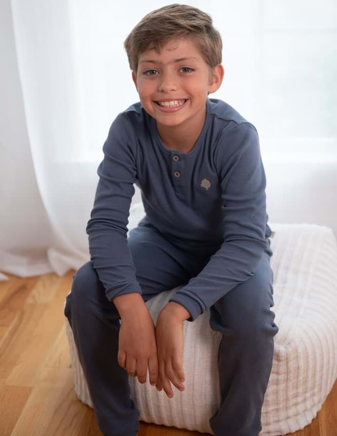 Cosy Erkek Çocuk Koyu Mavi Pijama Takımı resmi
